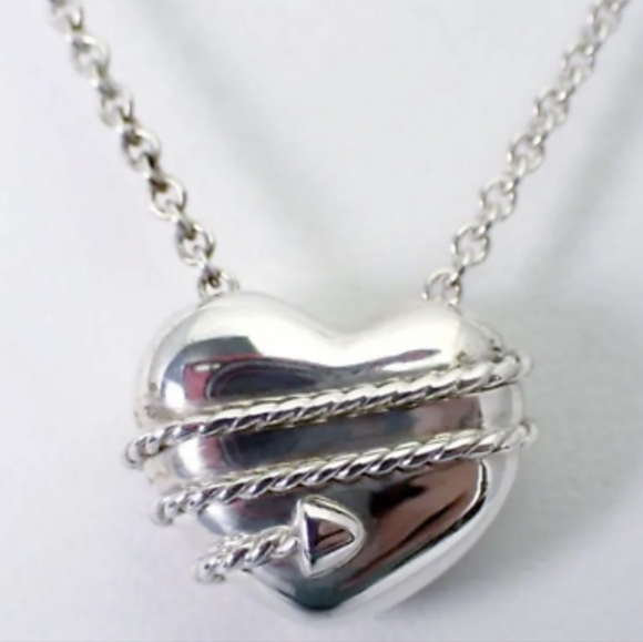 - Tiffany & Co. 💙 Heart Arrow 925 Sterling Silver Necklace Pendant